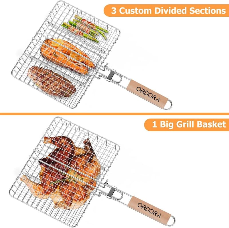 Stainless Steel Grill Basket - Perfect BBQ Accessory for Dad