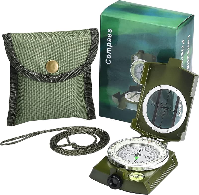 Waterproof Military Lensatic Compass with Carrying Bag