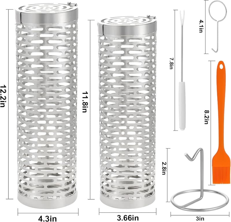 Stainless Steel Grilling Baskets for BBQ - Veggies & Meat Set