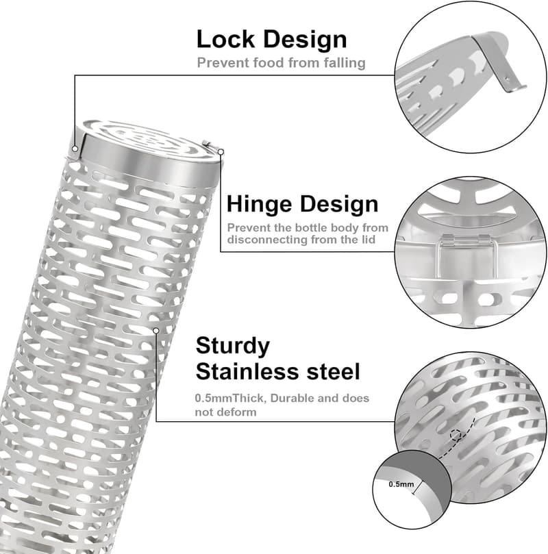 Stainless Steel Grilling Baskets for BBQ - Veggies & Meat Set