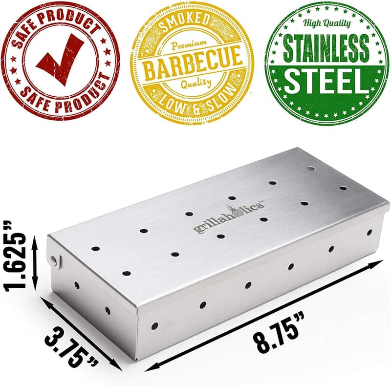 Smoker Box for Gas & Charcoal Grills – Large Stainless Steel Gift for BBQ Lovers