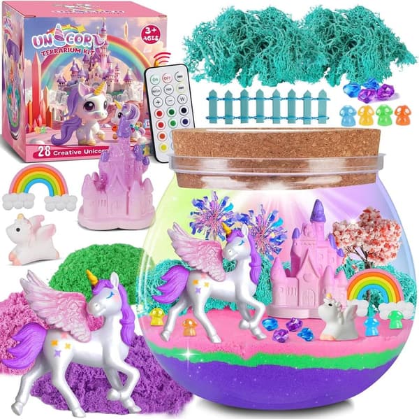Unicorn Terrarium Kit - DIY Arts & Crafts Gift for Girls 4-12