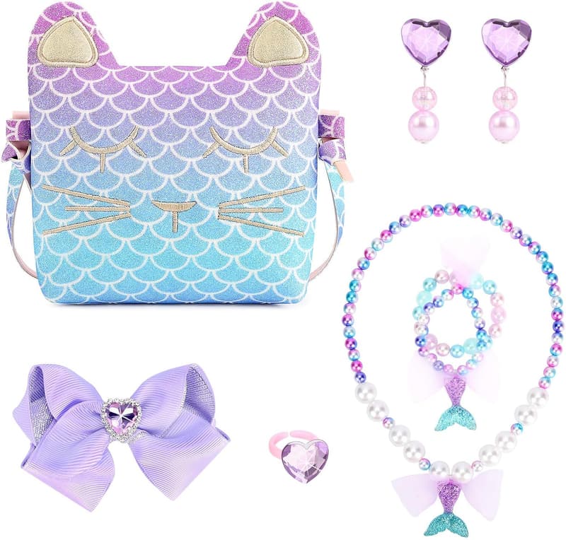 Mermaid Purse for Little Girls - Dress Up Pretend Play Accessory
