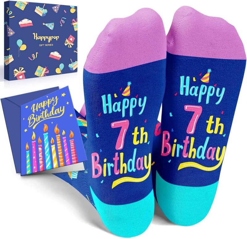 Birthday Gift Box with Socks for Kids Age 3-12