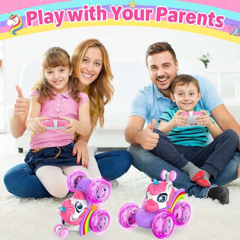 Pink Remote Control Stunt Car for Girls (Ages 4-8)