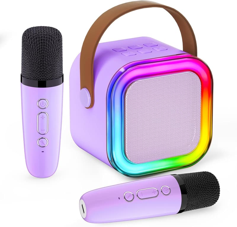 Kids Karaoke Machine with Bluetooth & 2 Wireless Mics - Birthday Gift