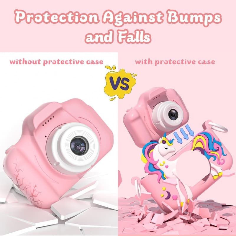 Kids HD Digital Video Camera with Silicone Cover for Ages 3-12