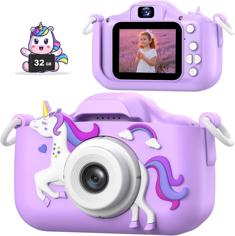 Kids Digital Video Camera with Silicone Cover - Christmas Gift
