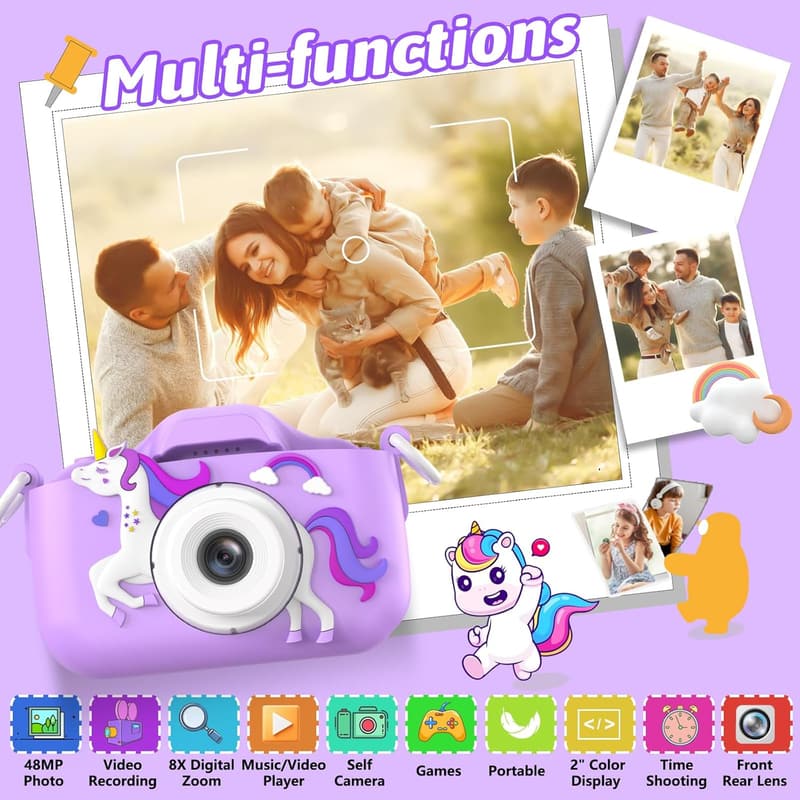 Kids Digital Video Camera with Silicone Cover - Christmas Gift