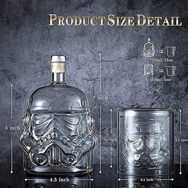 Stormtrooper Whiskey Decanter Set with 2 Glasses, 750ml