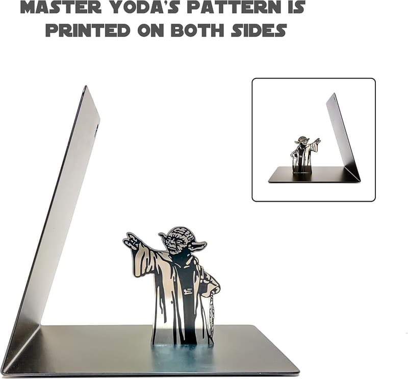Yoda Force Metal Bookend with Double-Sided Design