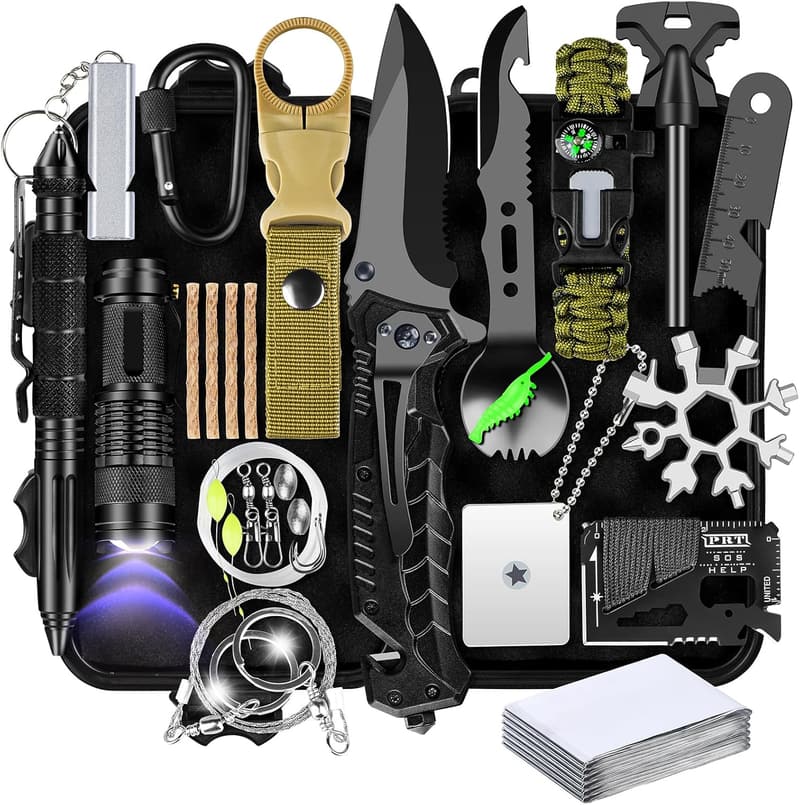 28-in-1 Survival Kit for Men - Unique Camping & Hiking Gear