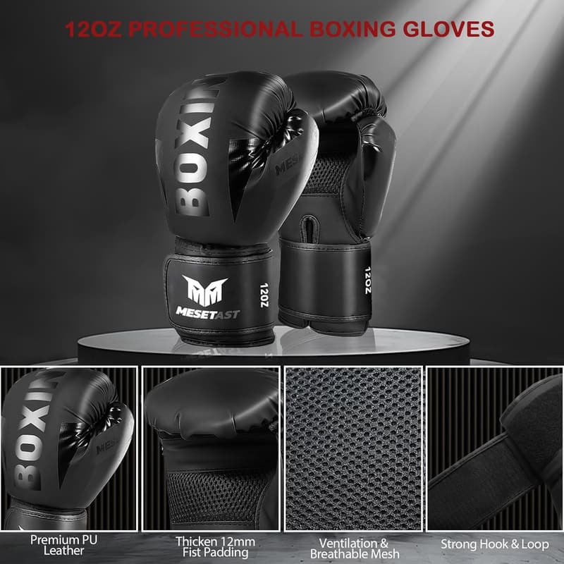 Heavy Boxing Bag Set with Gloves for Adults - 4ft Unfilled