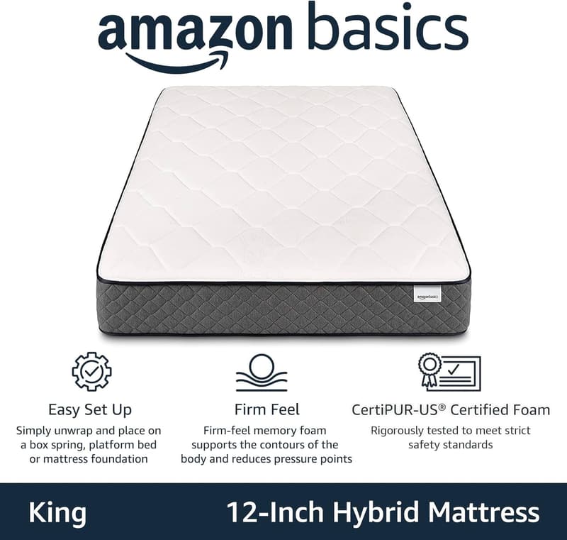 12-Inch King Gel-Infused Memory Foam Hybrid Mattress