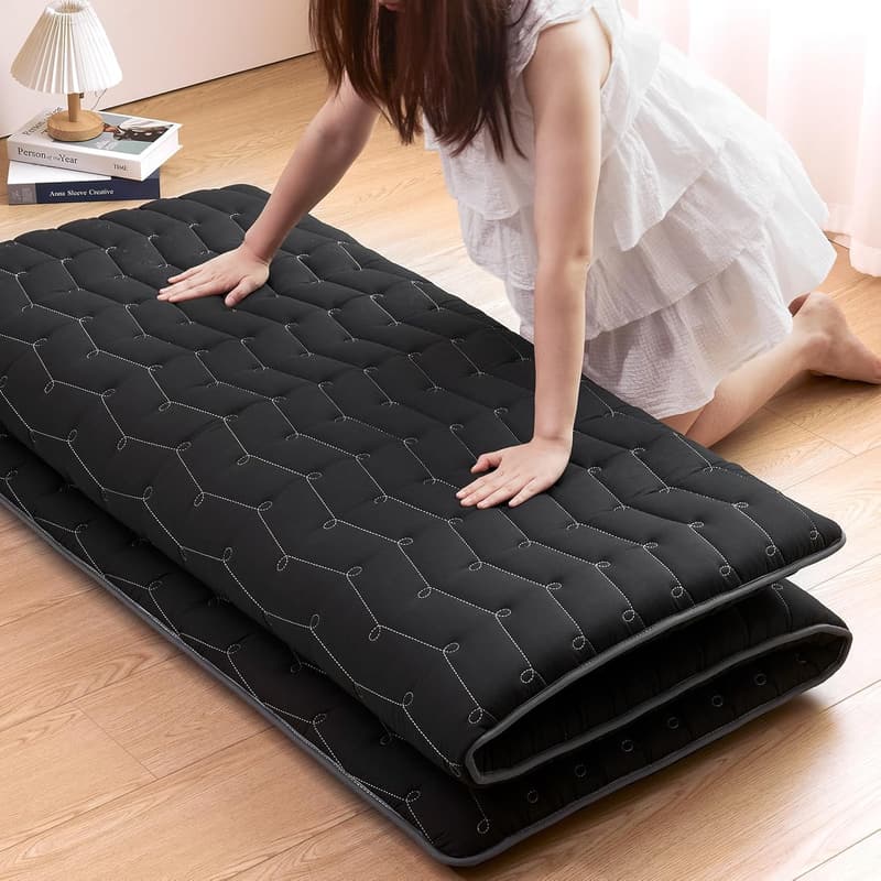 Japanese Foldable Futon Mattress - 100% High-Density Foam, Twin Size