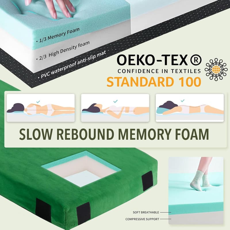Portable 3-Inch Thick Memory Foam Camping Mattress