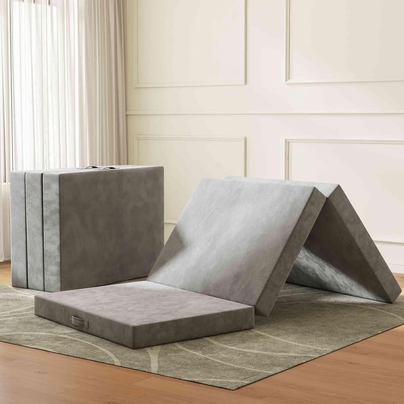 6-Inch Tri-Fold Memory Foam Mattress for Travel & Guests