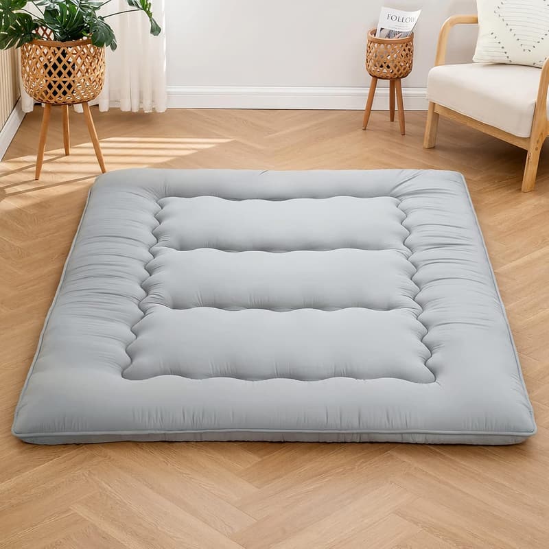 Grey Japanese Floor Mattress - Foldable Memory Foam Tatami