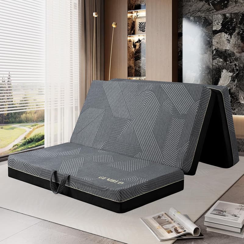 Portable Queen Size Memory Foam Tri-Folding Mattress - 6 Inch