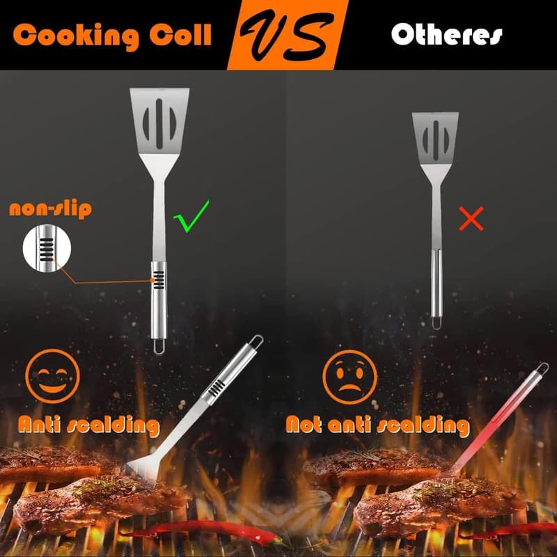 Stainless Steel 6-Piece BBQ Grill Tools Set for Men
