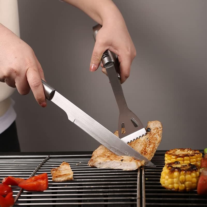 Stainless Steel 6-Piece BBQ Grill Tools Set for Men