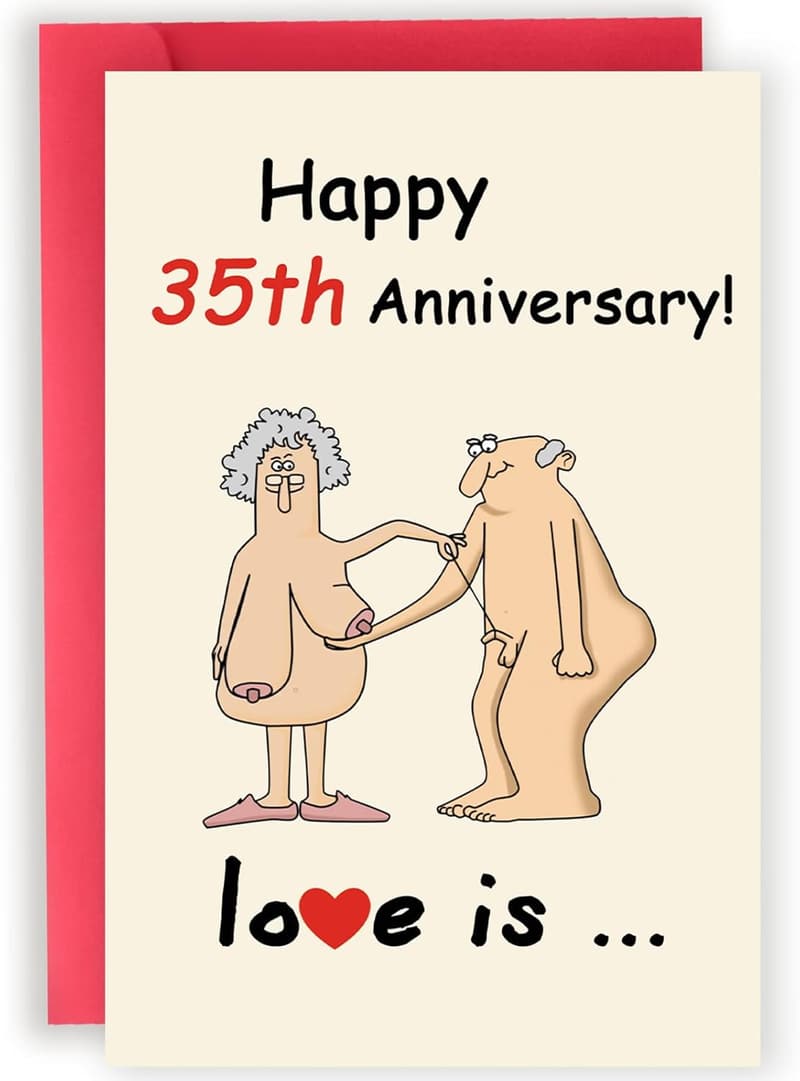 35th Anniversary Card for Couples - Funny & Unique Gift