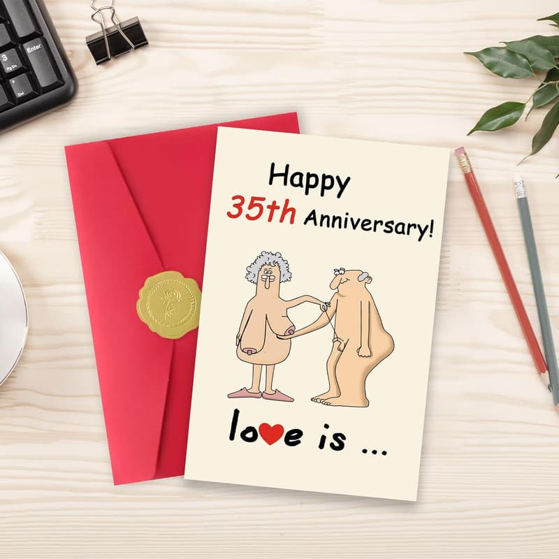35th Anniversary Card for Couples - Funny & Unique Gift