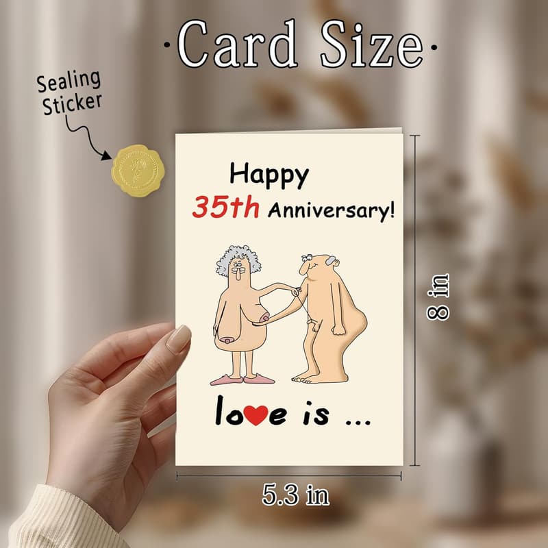 35th Anniversary Card for Couples - Funny & Unique Gift
