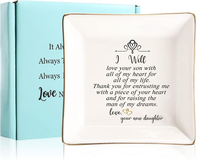 Mother of the Groom Ring Dish - Thank You Mom Gift for Wedding