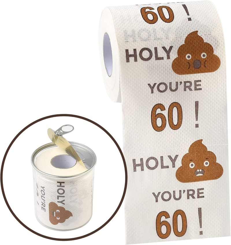 60th Birthday Funny Toilet Paper Roll - Novelty Gift for All