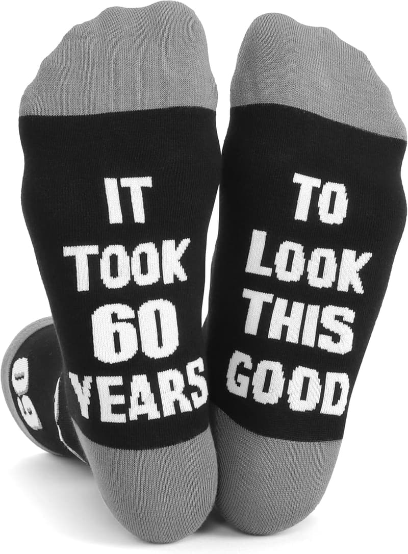 Funny Black Cotton Socks for Men's 40th, 50th & 60th Birthdays