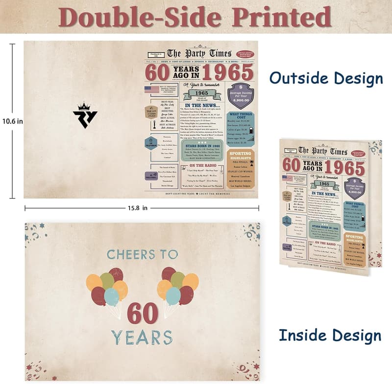 60th Birthday Gift Cards for Women and Men