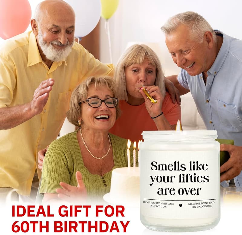 60th Birthday Handmade Candle - Perfect Gift for Women & Men