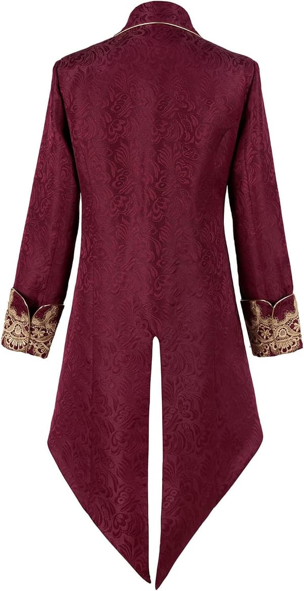 Vintage Gothic Steampunk Men's Tailcoat Jacket with Embroidery