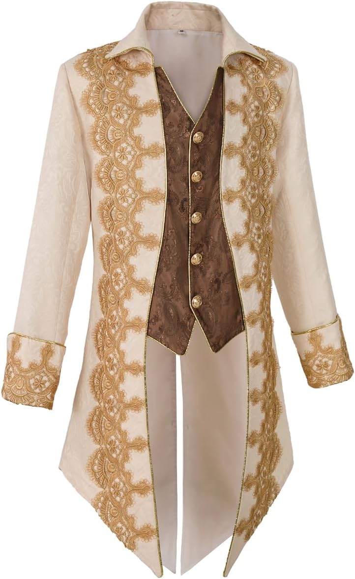 Vintage Gothic Steampunk Tuxedo Jacket for Men