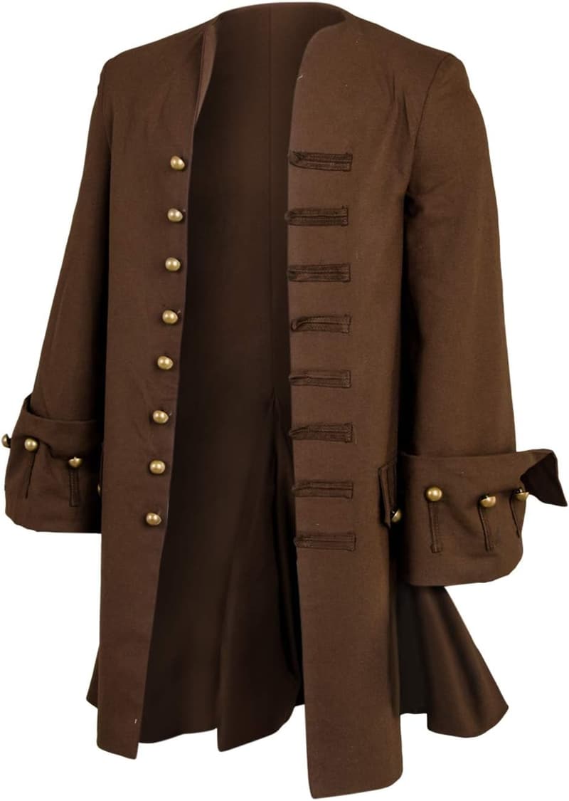 Men's Steampunk Pirate Jacket for Halloween Cosplay
