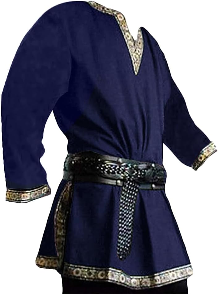 Medieval Costume Tunic for Men - Viking Pirate Cosplay Shirt