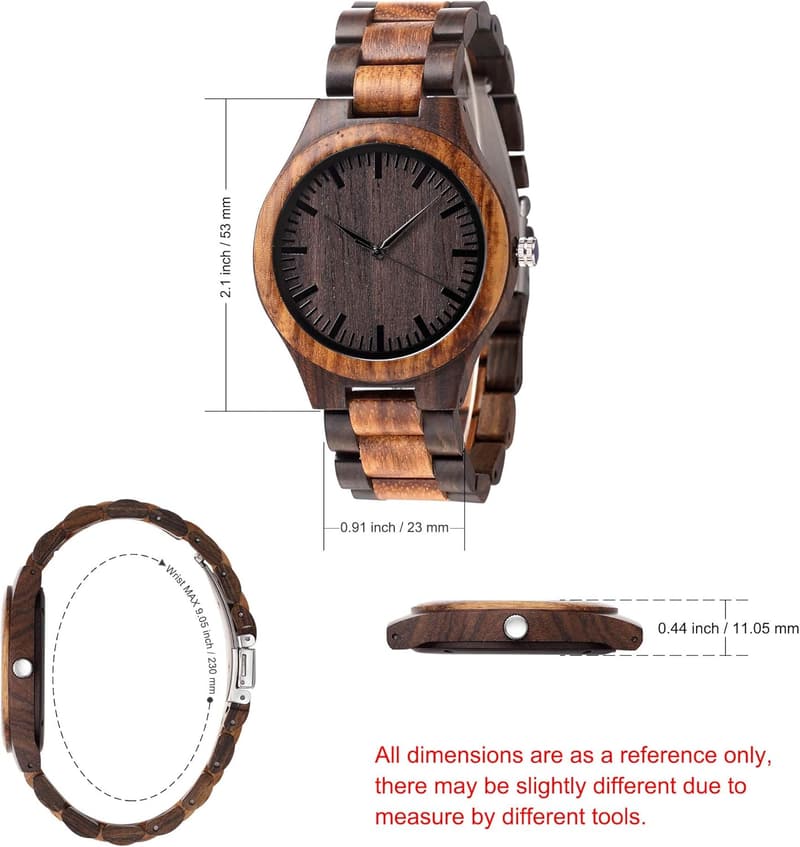 Personalized Engraved Wooden Watch for Men - Anniversary Gift