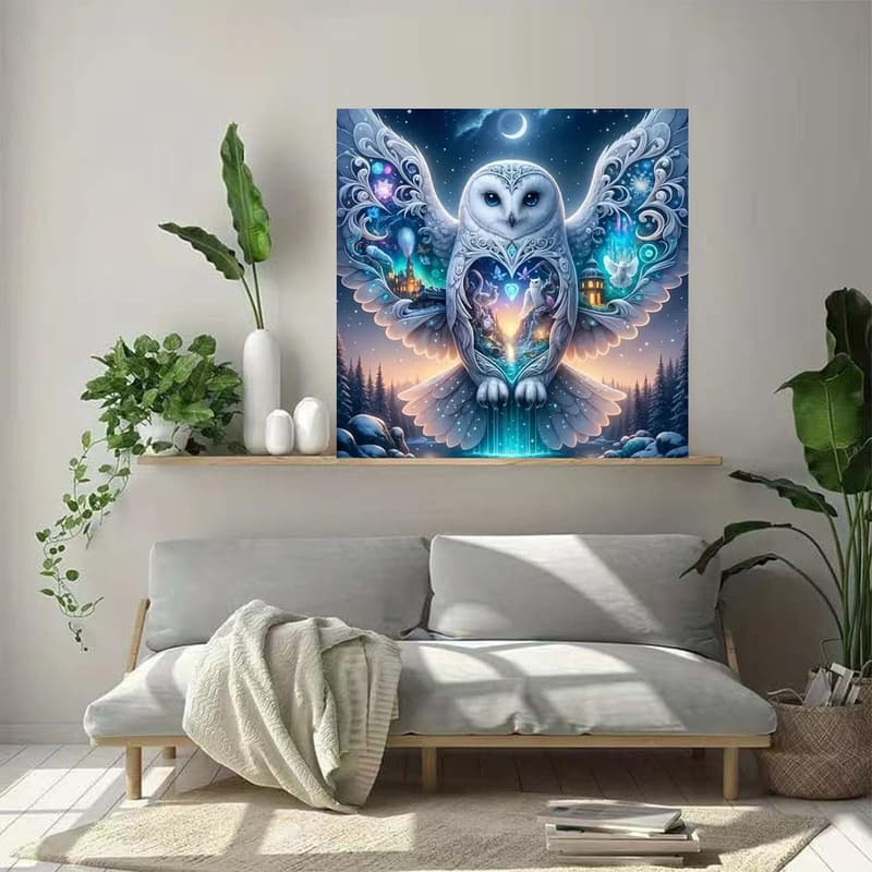 Adult 5D Diamond Painting Kit - Owl Castle Home Decor 12