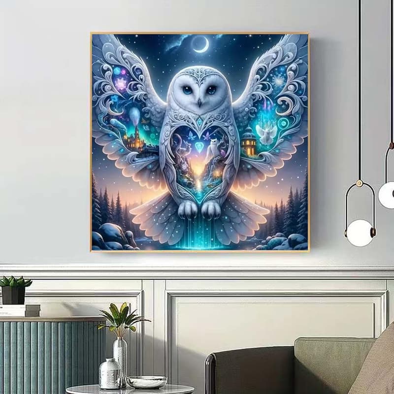 Adult 5D Diamond Painting Kit - Owl Castle Home Decor 12