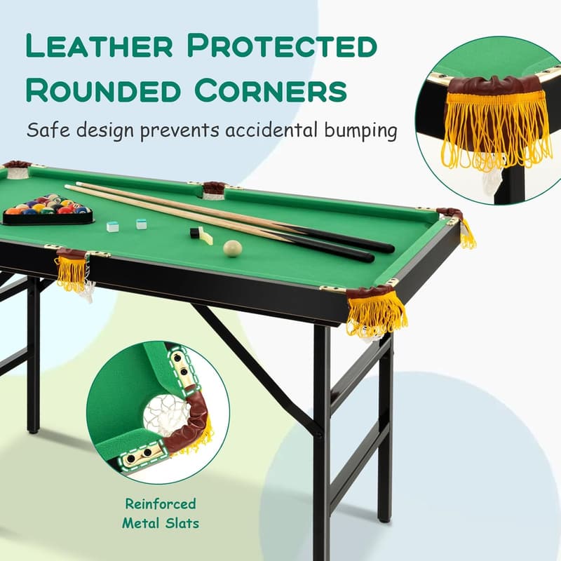 Portable Engineered Wood Billiard Table for Indoor Fun