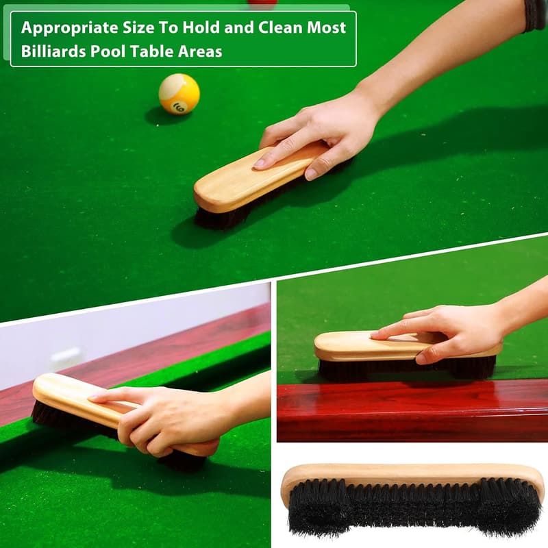 Billiards Cleaning Kit with Brushes and Chalk Cubes, 9 Inches