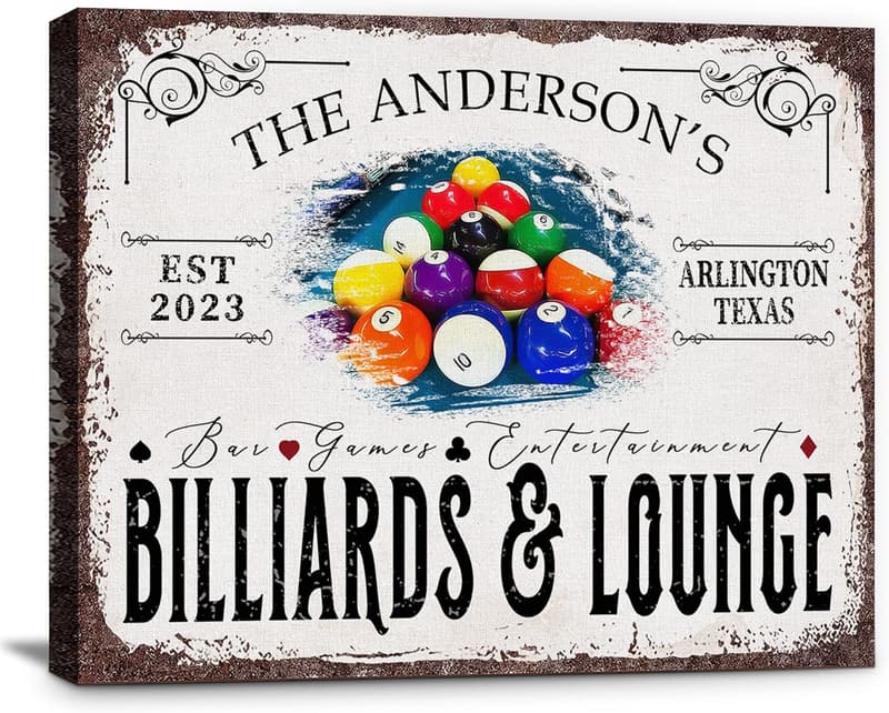 Customizable Billiards Canvas Wall Art for Home Decor