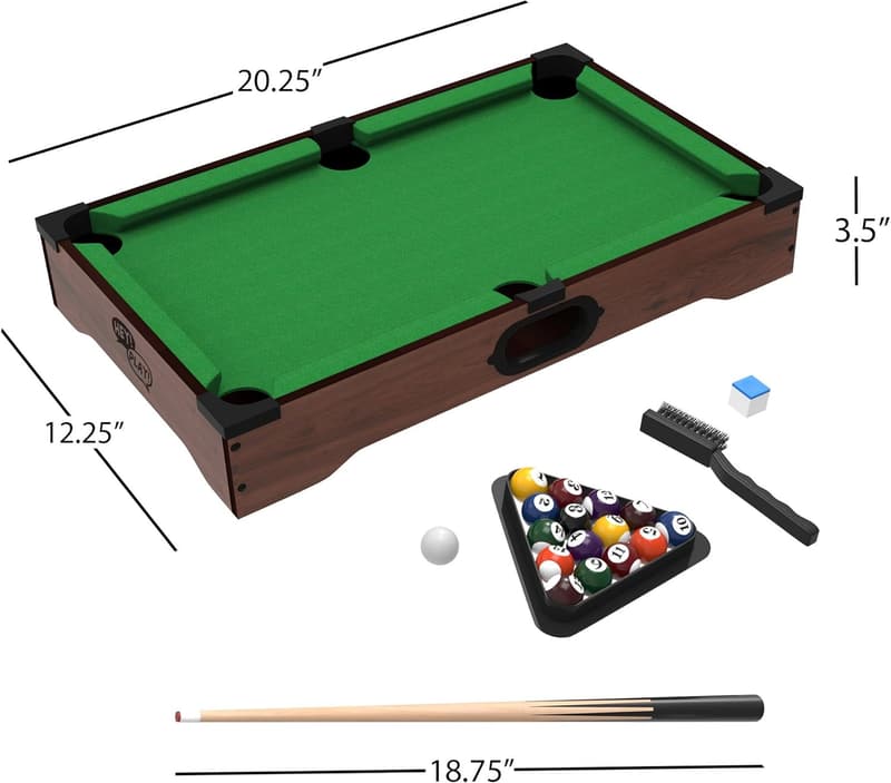 Mini Tabletop Pool Set - Portable Billiards Game for Family Fun