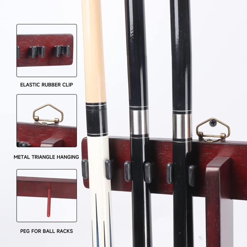 Wall Mount Rack with Score Counter for Cue Sticks and Balls