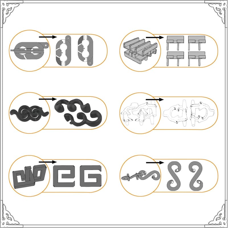 Challenging 3D Metal Puzzle Set for Adults and Teens