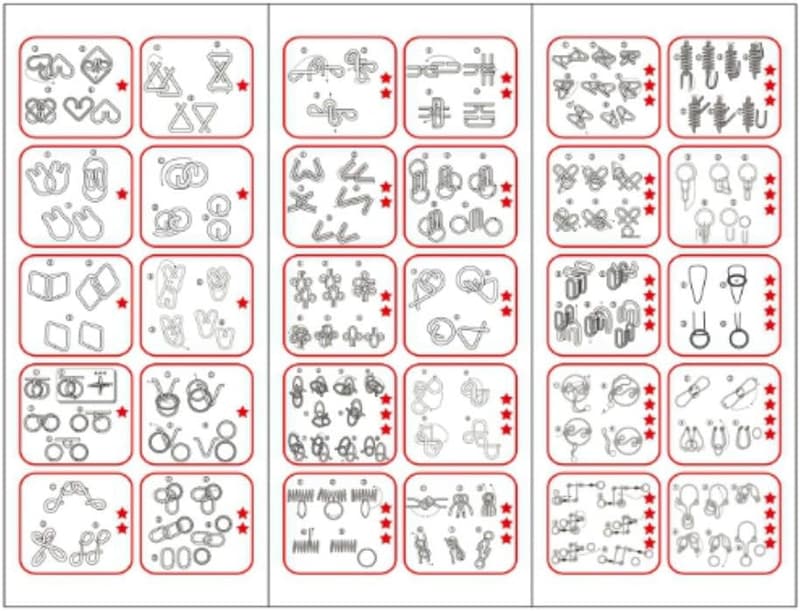 Metal Wire IQ Puzzles - 32 Brain Teasers for Adults & Kids