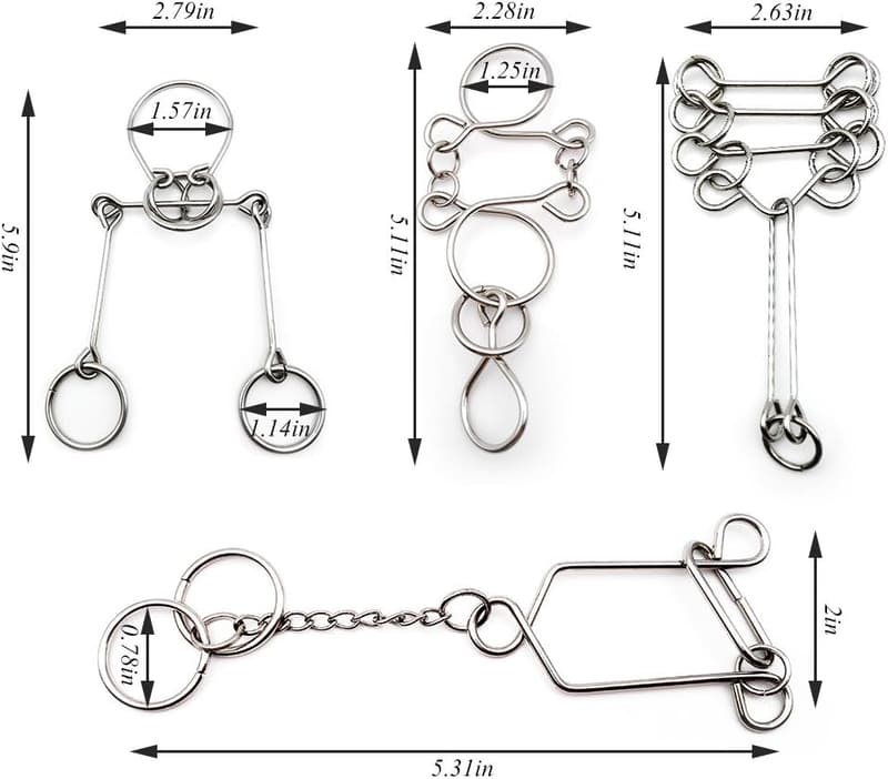 Advanced Metal Brain Teasers Puzzles Set for Family Games