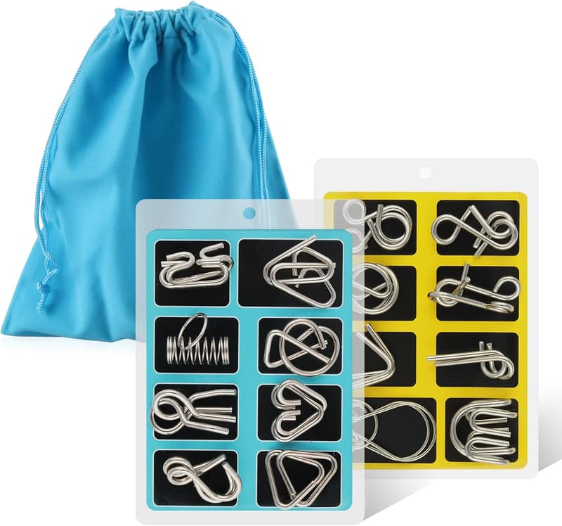 Brain Teaser Metal Wire Puzzle Set for Kids & Adults