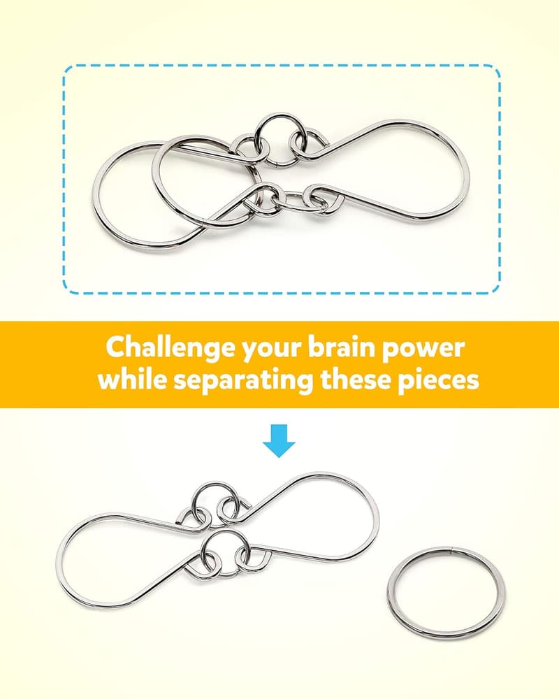 Brain Teaser Metal Wire Puzzle Set for Kids & Adults